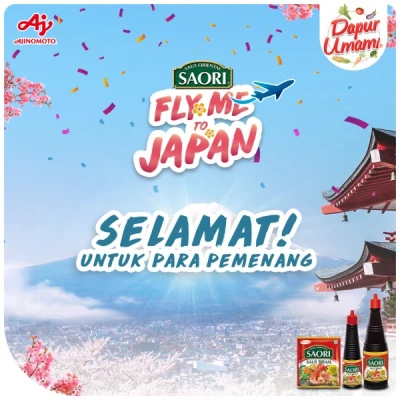 Selamat untuk para pemenang SAORI Fly Me to Japan